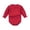 Red A, variant on WRKEKC Baby Girl Romper Long Sleeve Ruffle Cuff Solid Color Snap Button Bodysuit for Infants 0-24 Months