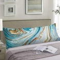 thumbnail image 2 of Abstract Marble Body Pillow Cover Ocean Blue and Gold Modern Cushion Long Pillowcase with Zipper Luxury Pillow Covers Decorative Soft Large Bedding Pillow Cases for Beddroom,Couch,Home Gifts 20"x54", 2 of 6