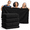 Black, variant on 4 Oversized Gray Bath Towel Set, Extra Large 40x80 Inch Coral Fleece Towels