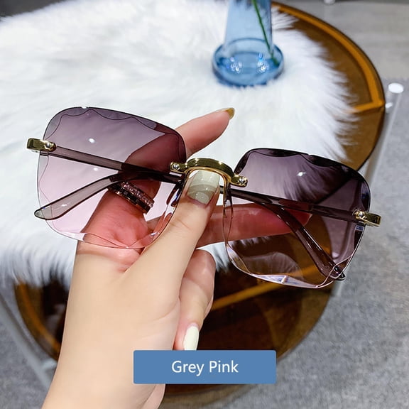 Rimless Women's Sunglasses Fashion Gradient Lenses Square Sun Glasses Lady Vintage Classic Designer Shades UV400 Goggles