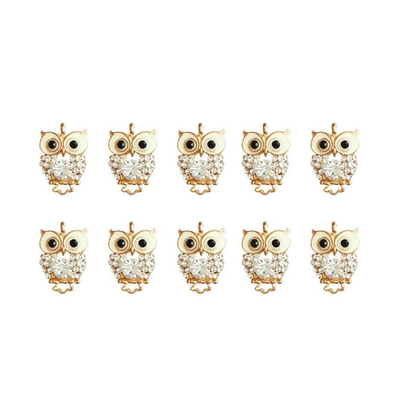 GOOHOCHY 10 colgantes con forma de búho, accesorios creativos para hacer joyas, suministros para collares y pulseras (dorados).
