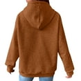 thumbnail image 7 of Kaprioy Womens Hoodies Casual Long Sleeve Drawstring Waffle Pullover Tops Loose Hooded Sweatshirt with Pocket Fall Fashion Clothing Brown, XXL, 7 of 7