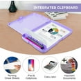 thumbnail image 7 of NOGIS Clipboard with Storage, Large Capacity Nursing Clipboards with Low Profile Clip, Heavy Duty Plastic Storage Clipboard with Pen Holder,Multifunctional Clipboard Case for Writing,Purple, 7 of 7