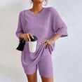 thumbnail image 5 of Bovxnpu Summer Casual Outfits For Women, 2 Piece Lounge Sets, Women's Summer Casual Comfortable Loose Version Crewneck Suit Two-Piece Set M, 5 of 8