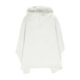 thumbnail image 5 of JGGSPWM Women Furry Collar Solid Color Casual Jacket, Women's Fall Batwing Sleeve Full Zip Up Hooded Jacket Coat with Pockets White L, 5 of 8