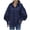 Blue, variant on CIENVNSTG Women's 2026 Spring Fall Trendy Casual Lapel Button Down Blouse Lantern Puff Long Sleeve V Neck Loose Solid Plus Size Oversized Top Airy Relaxed Office Work Weekend Outfit Hot Pink XL