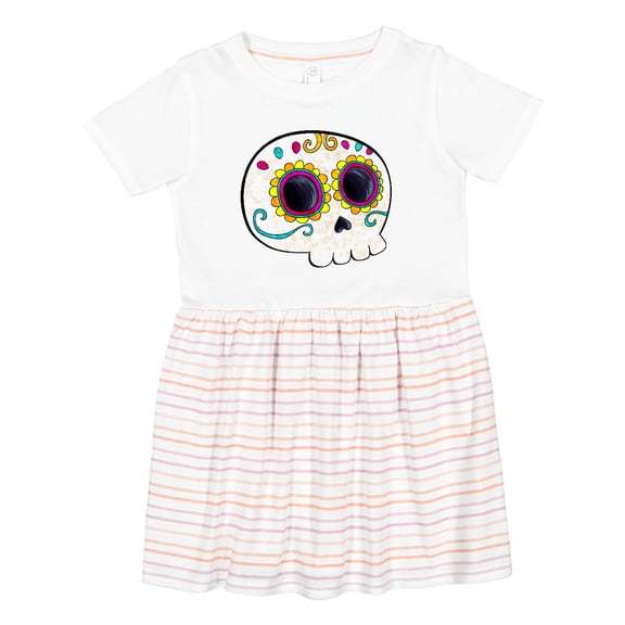 Inktastic Cute Sugar Skull for Day of the Dead Girls Toddler Dress
