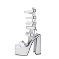 thumbnail image 2 of "YOWMNS Women's Comfort Chic Rough Platform Stripper Sandals, Classic Style", 2 of 5