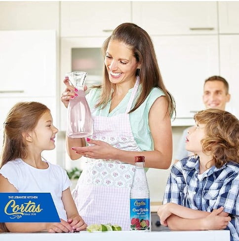 Cortas - Pure Rose Water, 10 fl oz Bottles, Pack of 4 | Authentic Floral Water for Cooking, Baking & Beverages.