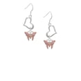 thumbnail image 2 of Delight Jewelry Silvertone Pink Butterfly with 2 Pink Crystals Open Heart French Earrings, 2 of 4