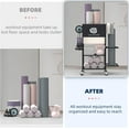 thumbnail image 5 of Yoga Mat Storage Rack，Home Gym Storage Rack Gym Workout Equipment Storage Organizer Fitness Weight Rack on Wheels for Yoga Mat,Yoga Block,Foam Roller,Resistance Band,Dumbbell,Kettlebell, 5 of 15