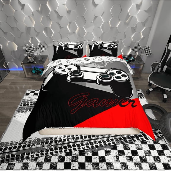 Erosebridal Teenager Gamepads Comforter Cover Twin,Video Game Bedding Twin Size,Breathable Duvet Cover Twin,Super Cozy Gamer Bedroom Decorative,Reversible,2-Piece(No Comforter)