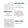 thumbnail image 5 of COOFANDY Men's Linen Shirt Short Sleeve Hippie Casual Band Collar Summer Beach Shirts, 5 of 9