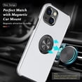 thumbnail image 3 of Shockproof Case for iPhone 13 6.1 inch, [Embedded Finger Ring] Military Grade Phone Case Cover with Reinforced Metal Stand Kickstand [Support Magnetic Car Holder] for iPhone 13, Silver, 3 of 14