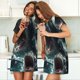 thumbnail image 4 of Fotbe Wave Ocean Animal Shark Bata de Dormir para Mujer con Estampado, Camisón de Algodón de Manga Corta, Ropa de Dormir Casual, 4 of 6