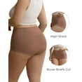 thumbnail image 4 of INNERSY Women's Plus Size Cotton Boxer Briefs XL-5XL High Waist Boyshort Underwear 4 Pack(3XL,Sunset Glow‌), 4 of 8