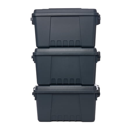 Plano Sportsman's Trunk 3 Pack, Charcoal, 14-Gallon Lockable Storage Box