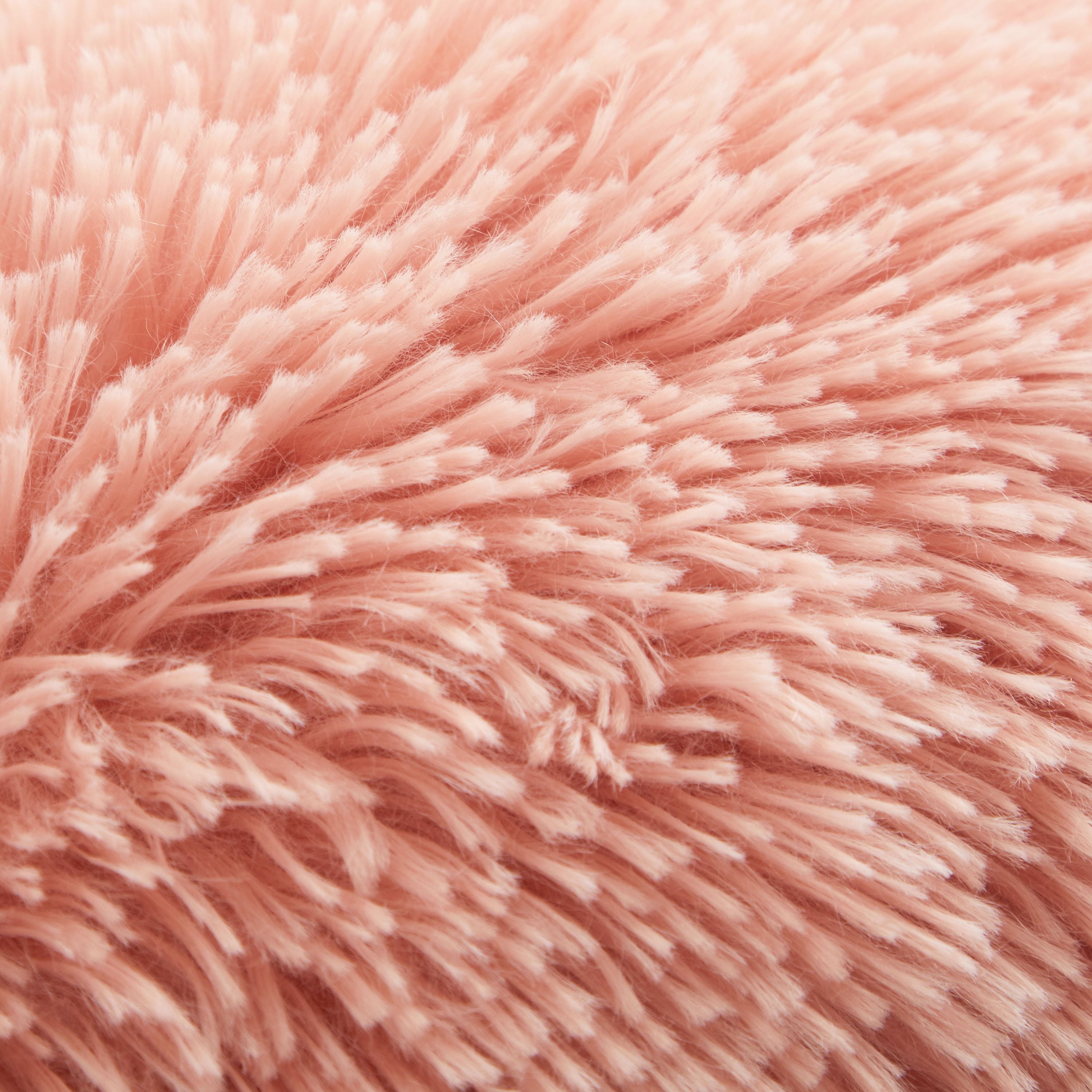 Mainstays Long Faux Fur Backrest Pillow, Blush