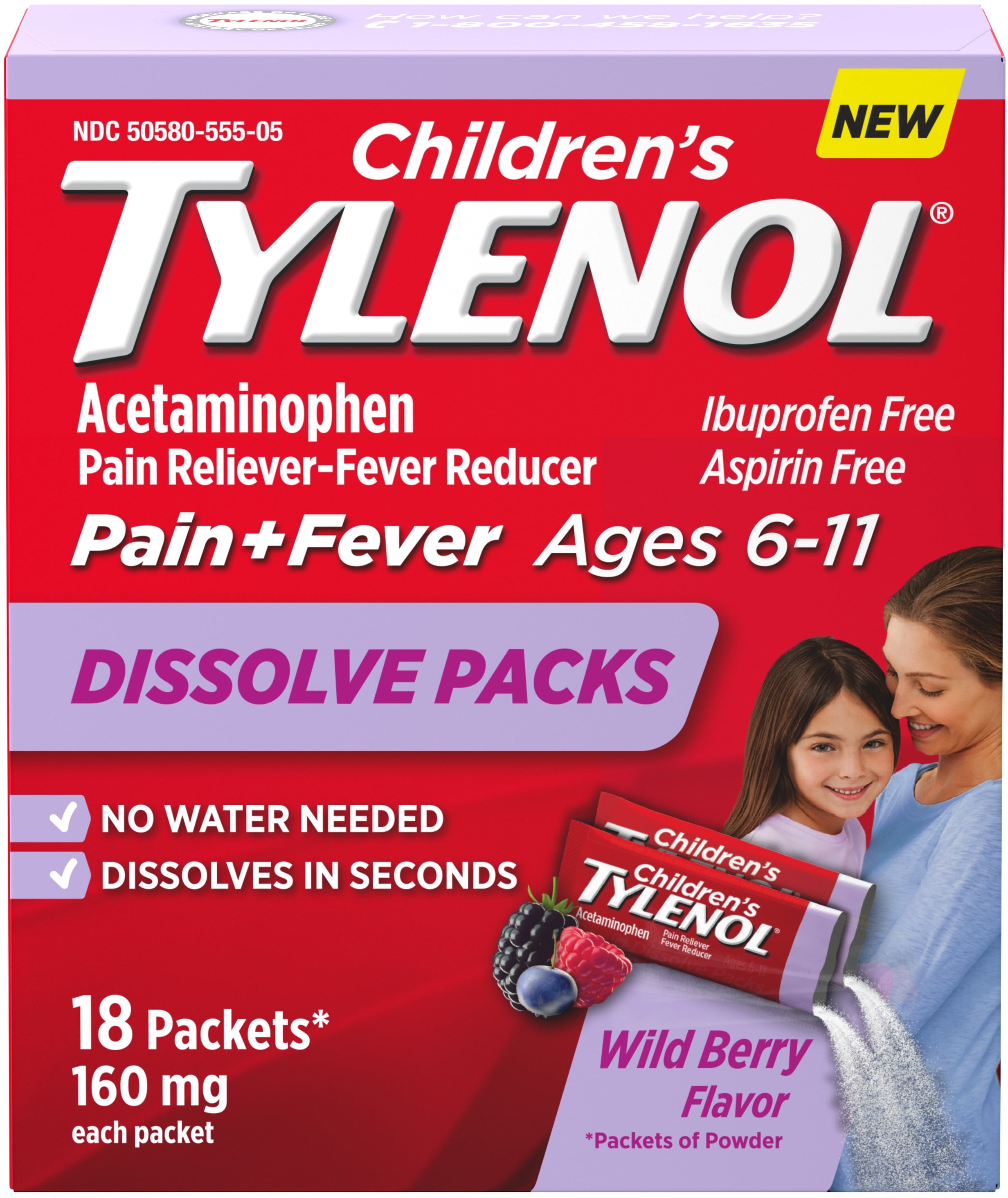 TYLENOL Children's Dissolve Powder Packets with 160 mg Acetaminophen