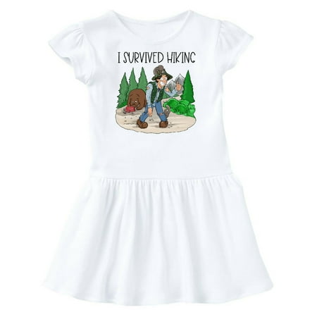 

Inktastic I Survived Hiking Gift Toddler Girl Dress