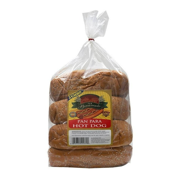 Pan para hot dog Benavento jumbo paquete con 8 pzas