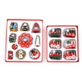 thumbnail image 1 of 2 juegos de mini adornos de madera para árboles de Navidad Adornos de madera en miniatura Pequeñas figuras navideñas para decoración colgante navideña navideña, 1 of 5