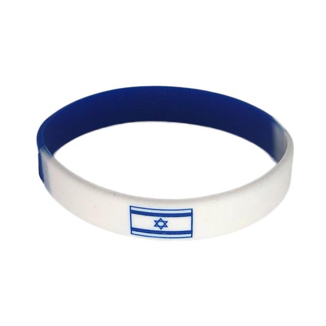 SharkTRUE Israel Flag Silicone Wristband Soft Rubber Bracelet Souvenir Bangle Gi R2