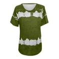 thumbnail image 4 of Womens T Shirts Tie-dye Short Sleeve Basic Crew Tee Summer Casual Blouses Fashion Printed Loose O Neck Tshirts (4X-Large, Army Green), 4 of 4