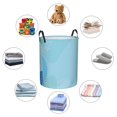 thumbnail image 6 of LNWH Laundry Basket, Blue Line Leaf Texture Pattern Foldable Laundry Hamper With Handles Waterproof, Medium Size, 6 of 8