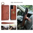 thumbnail image 4 of Feishell Galaxy S20 Plus Wallet Case, Multi-Functional Premium Leather Folio Removable Cover with Zip Purse ID Credit Card Holder & Detachable Magnetic Case For Samsung Galaxy S20 Plus, Brown, 4 of 9