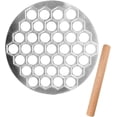 thumbnail image 1 of PinesC Ravioli Maker Dumplings Mold Rolling Pin Stainless Steel Metal Mold Set forPress Handmade DumplingPress, 37 Holes Russian Ravioli Maker, 1 of 5