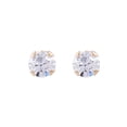 thumbnail image 4 of Brilliance Fine Jewelry CZ Round Stud Earrings, 14K, Yellow Gold, 2.50 in, 4 of 5