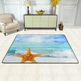 thumbnail image 2 of Dreamtimes Summer Beach Starfish Area Rug 72x48in Cloudy Sky Wave Non-Slip Floor Carpet Comfort Floor Mats Decor for Indoor Living Dining Room and Bedroom Area, 2 of 7