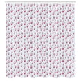 thumbnail image 3 of Alchemy Shower Curtain, Repetitive Pattern with Irregular Doodle Elixir of Love, Fabric Bathroom Set with Hooks, 69W X 70L Inches, Pale Maroon Dark Pink Baby Blue, by Ambesonne, 3 of 3
