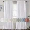 thumbnail image 1 of Natural Linen Curtains 108 inches Long for Living Room 2 Panels Back Tab Loop Pocket Linen Textured Light Filtering Neutral Country Rustic Farmhouse Boho Curtain for Bedroom, Off-White, 1 of 6