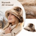 thumbnail image 2 of Lumtrix Women and Men Winter Furry Bucket Hat Deer Spotted Pattern Faux Fur Plush Fisherman Cap Thick Warm Wide Brim Fashion Hat for Daily & Outdoor Wear Coffee One Size, 2 of 5