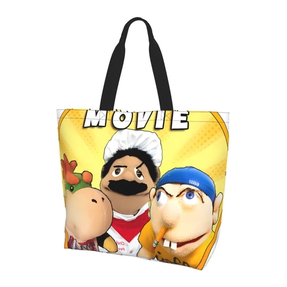 Saiise Sml Jeffy Print Tote Bags for Women Travel Reusable Grocery Shopping Shoulder Handbag Go-to Everyday Bag for Work