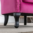 thumbnail image 7 of Dayalane Mid-Century Modern Accent Chair, Tufted Wingback Reading Armchair for Living Room, Bedroom, Office, Comfy Club Chair with Padded Back, Pink, 7 of 7