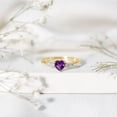 thumbnail image 4 of Rosec Jewels Amethyst Heart Promise Ring for Women - 0.9 Carat - AAA Quality - Amethyst and Diamond Ring - with Jewelry Box, 10K Yellow Gold, US 8.00, 4 of 8
