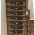 thumbnail image 4 of Ottomanson Non-Slip Rubberback Leaves 8.5" x 26" Indoor Oval Stair Treads, 7 Pack, Brown, 4 of 10