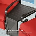 thumbnail image 4 of Iwicker Patio Side Table Outdoor Metal End Table Irregular Slatted Sofa Table, Black, 4 of 5