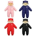 thumbnail image 4 of BULLPIANO 3-12 Months Baby Boys Girls Winter Snowsuit Toddler Warm Fleece Lining Hooded Romper Infant Zipper Winter Coat Jumpsuit, 4 of 4
