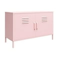 thumbnail image 3 of Novogratz Cache 2 Door Wide Metal Locker Accent Storage Cabinet, Bashful Pink, 3 of 11