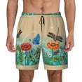 thumbnail image 2 of Goofa Colorful Plants And Insects Printed Men's Swim Trunks Board Shorts Quick Dry Mens Swimming Trunks with Compression Liner,Breathable Fit Hawaii Beach Shorts-3X-Large, 2 of 9