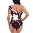 thumbnail image 5 of Picia Spider On The Web Pattern Women's One Piece Swimsuits,One Shoulder Swimwear Asymmetric ,Ruffle Monokinis Bathing Suits,High Waisted Flattering Bathing Suits-Large, 5 of 8