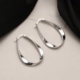 thumbnail image 4 of 925 Sterling Silver Post Hoop Earrings For Women Mobius Strip Twist hoop Earring Fine Jewelry, 4 of 7