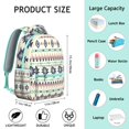 thumbnail image 6 of Boho Print Laptop Backpack - Tribal Pattern, Heavy Duty Oxford, Roomy for Books & Essentials, Perfect for University, 6 of 6