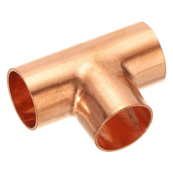 Uxcell 7/8 Inch ID Tee Copper Fitting, 1 Pack 3 Way Welding Joint Pressure Pipe Fitting with Sweat Connection for HVAC