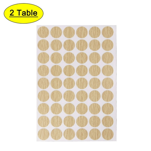 Uxcell Dustproof Self-adhesive Screw Hole Stickers Covers Caps Oak 2Pcs
