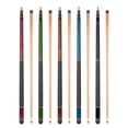 thumbnail image 1 of ASKA L9 Series Set of 5 Premium Pool Cues - 58" Canadian Hard Rock Maple, Black & White Irish Linen Wrap, Decorative Dashed Rings on Shaft & Butt, Mixed Weights 18oz-21oz, 5/16x18 Joint, 1 of 5